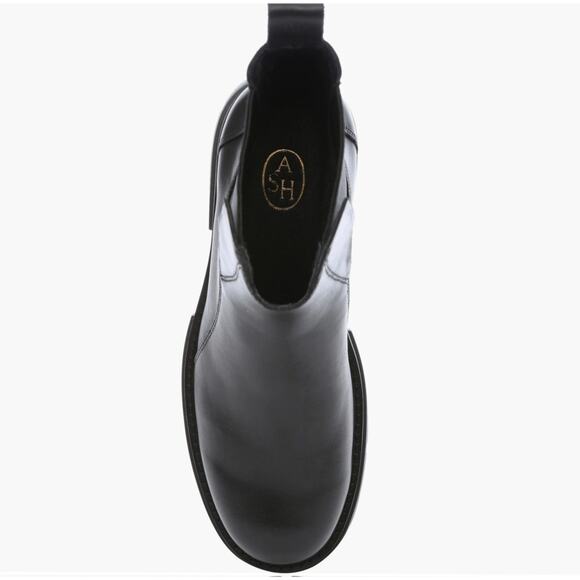 ASH Links Black Leather Platform‎ Chelsea Boots US 5 EU 35 Lug Sole Chunky Heel - Picture 15 of 16